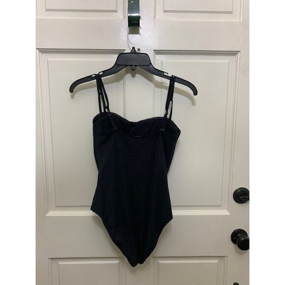 SEA LEVEL SWIM 292767 Dark Romance High Leg Bandeau One-Piece Swimsuit Black 6 - Picture 4 of 8